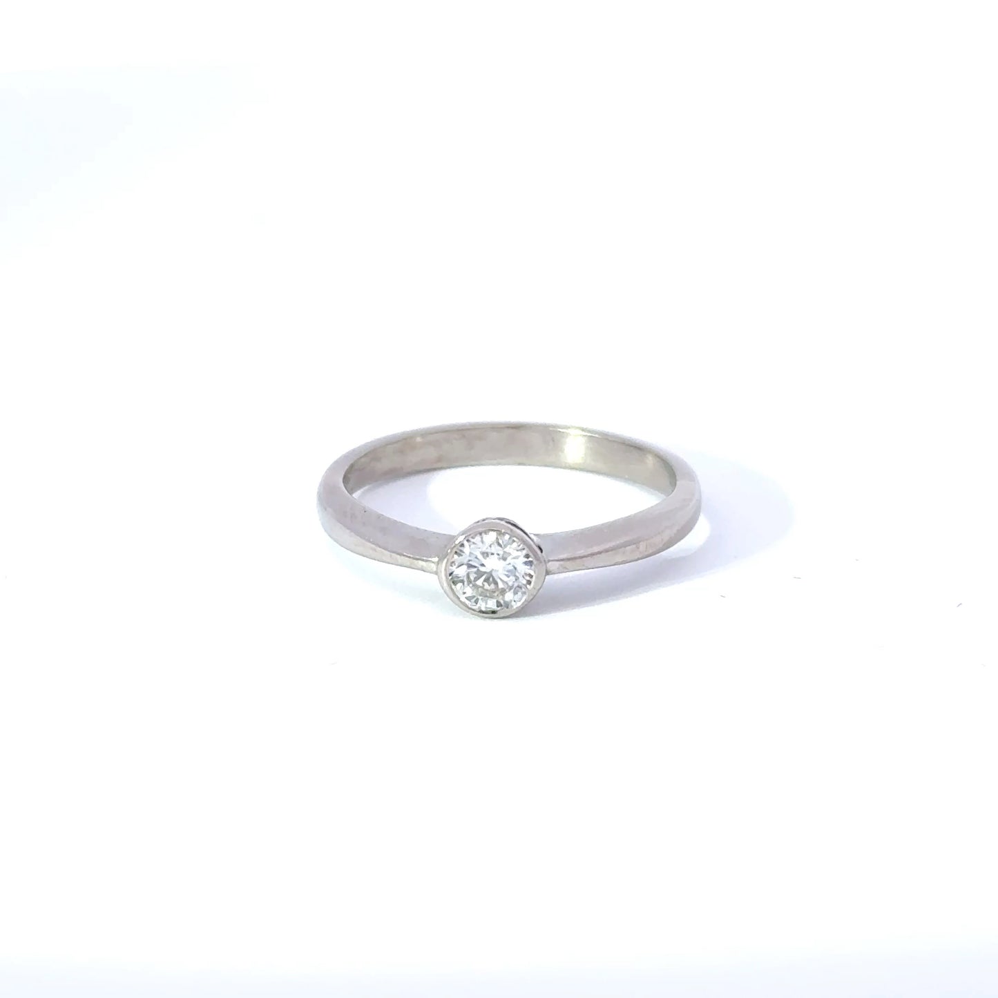 18ct White Gold Diamond Bezel Set Solitaire Ring, 0.29ct (Pre-Loved)