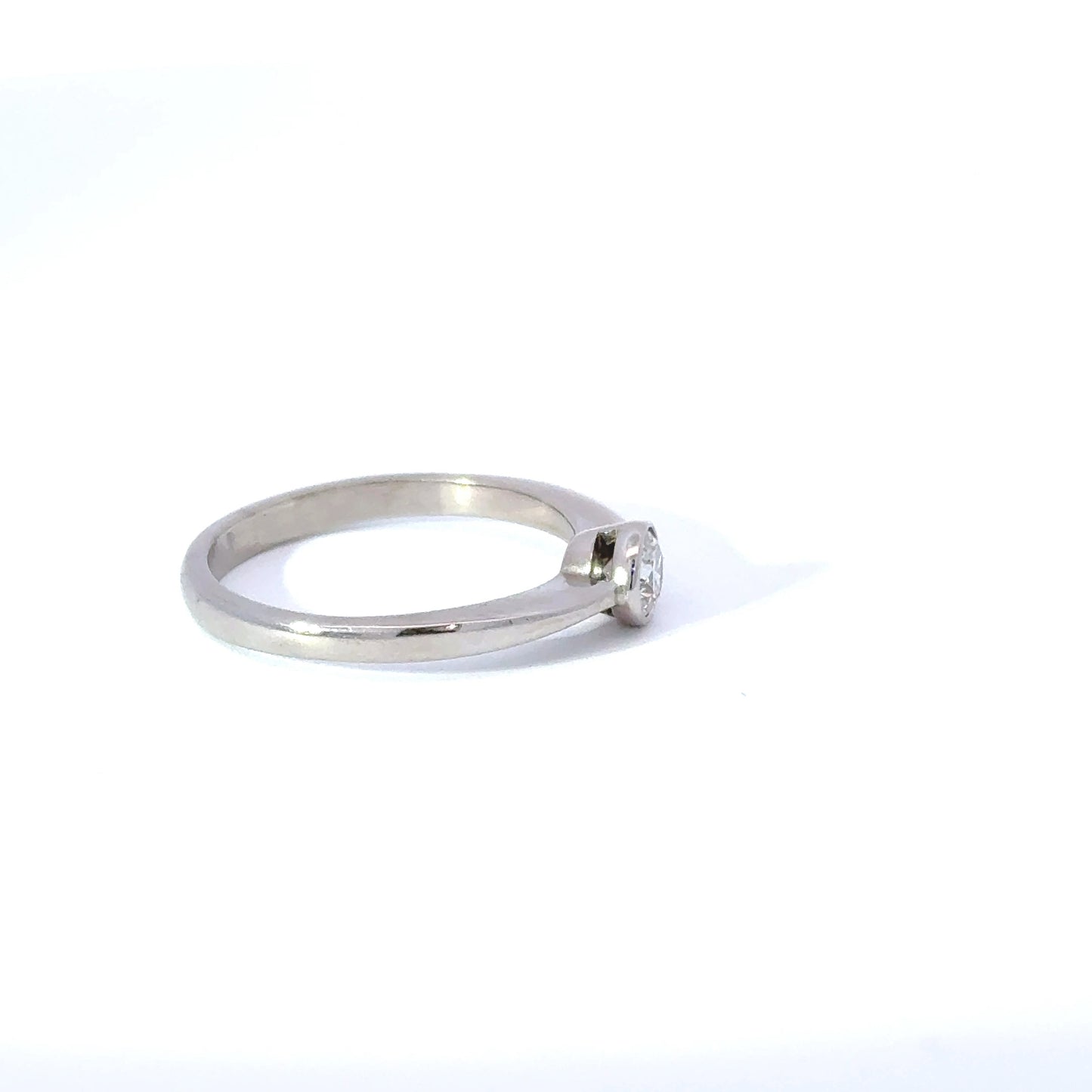18ct White Gold Diamond Bezel Set Solitaire Ring, 0.29ct (Pre-Loved)