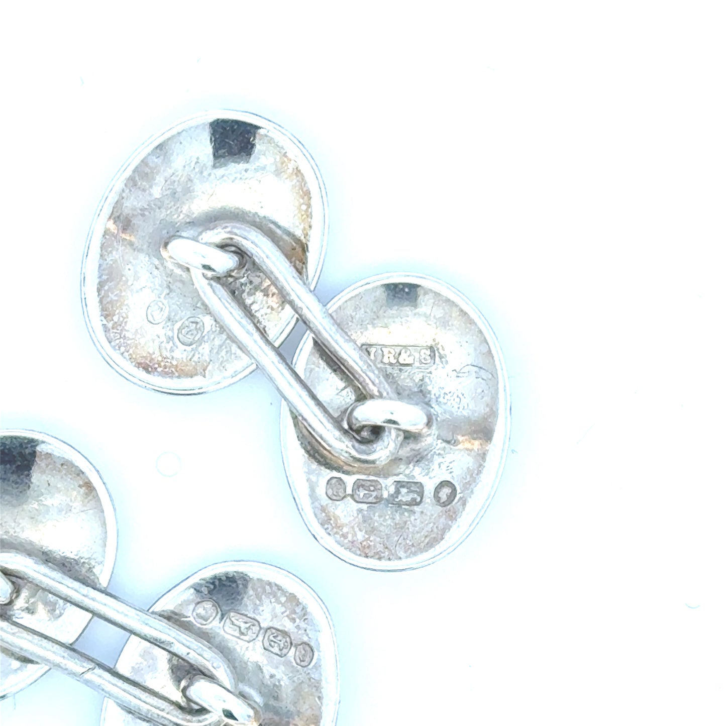 Victorian Sterling Silver Oval Cufflinks