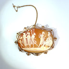 Antique 8ct Yellow Gold 'The Three Graces' Cameo Brooch (c. 1900's)