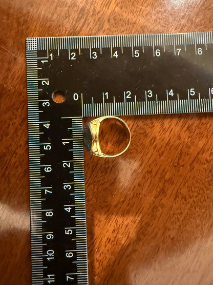 Vintage 18ct Seal Engraved Bloodstone Signet Ring