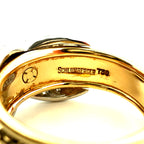 Vintage Tiffany & Co Schlumberger X Ring in 18ct Yellow Gold & Platinum