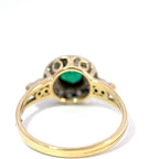 18ct Yellow Gold Emerald & Diamond Cluster Ring