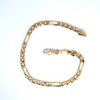 Vintage 9ct Yellow Gold Figaro Link Bracelet