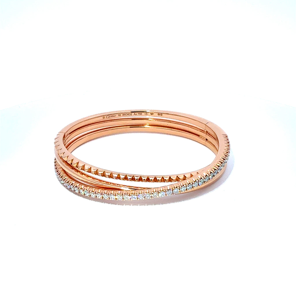 Cartier Etincelle de Cartier Bracelet 18ct Rose Gold Diamond Semi Pave 1.45ct, Size 16