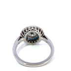 Vintage 18ct White Gold Sapphire & Diamond Target Ring