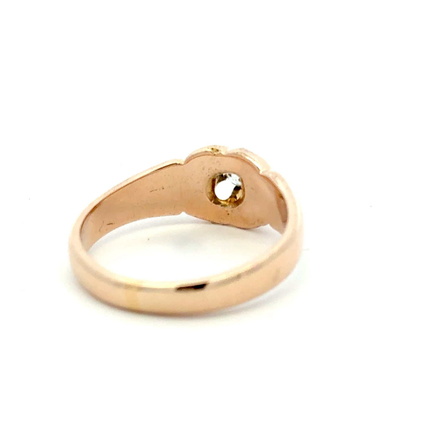 Antique 18ct Yellow Gold Old European Cut Diamond Solitaire Signet Ring