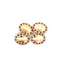 Antique Pair of 18ct Yellow Gold Ruby & Diamond Grain Set Oval Cufflinks (Pre-Loved)