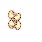 Antique Pair of 18ct Yellow Gold Ruby & Diamond Grain Set Oval Cufflinks (Pre-Loved)