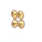 Antique Pair of 18ct Yellow Gold Ruby & Diamond Grain Set Oval Cufflinks (Pre-Loved)