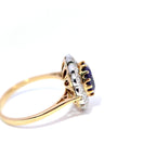Vintage 18ct Yellow Gold & Platinum Amethyst & Diamond Cluster Ring (c. 1940’s)