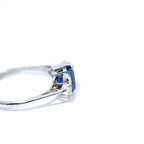 18ct White Gold Princess Cut Sapphire and Diamond Ring