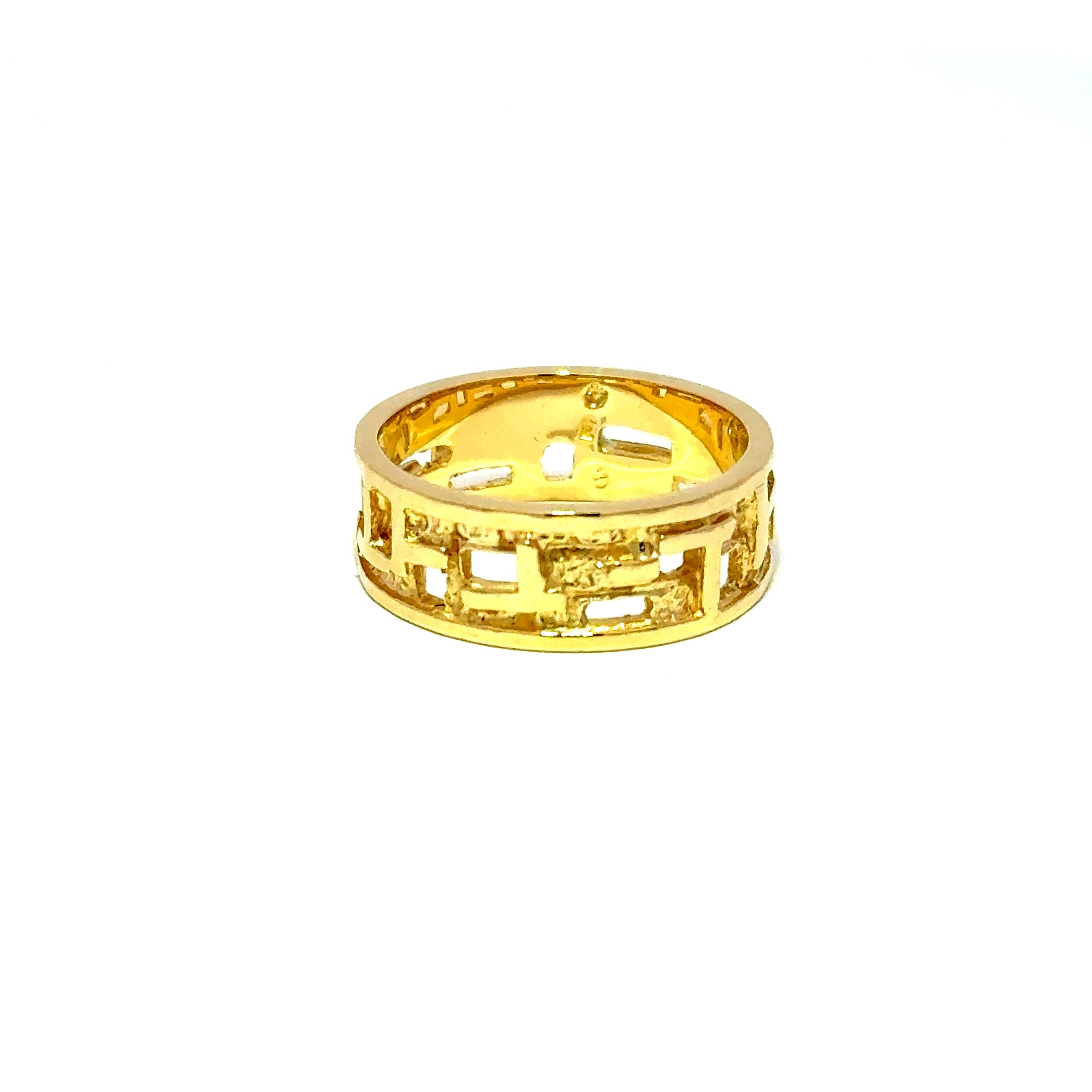 Antique 18ct Yellow Gold Pierced Openwork Band, 7mm