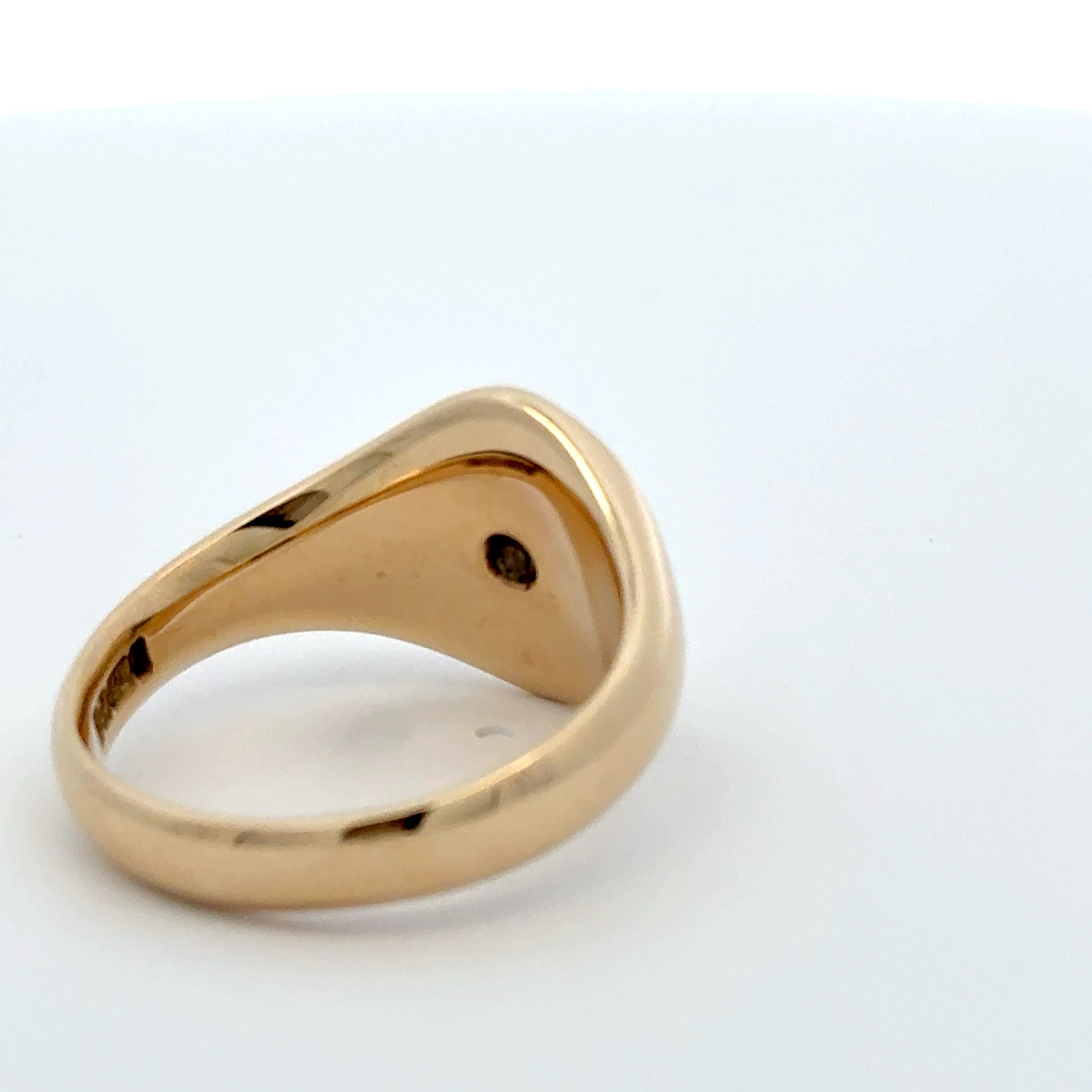 9ct Yellow Gold Oval Diamond Set Signet Ring