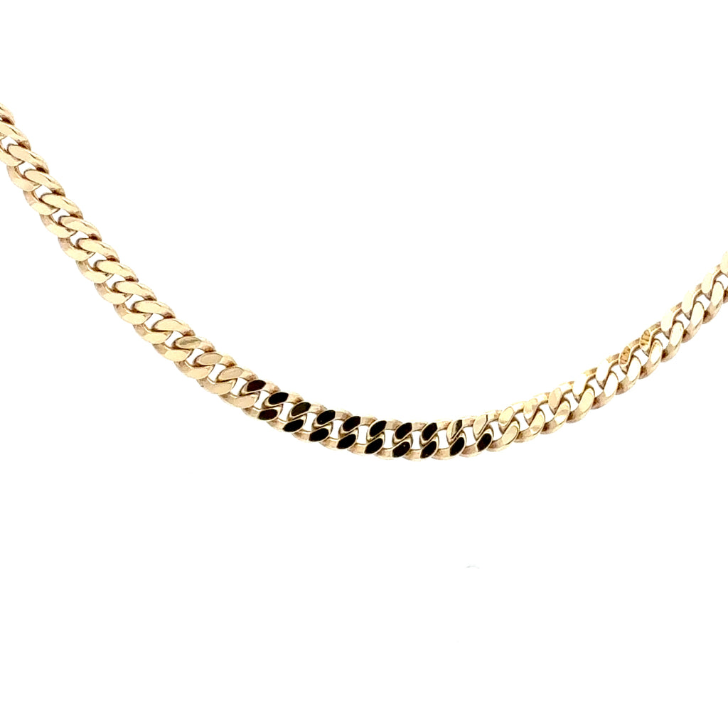 9ct Yellow Gold Filed Curb Chain, 4.5mm (18”)