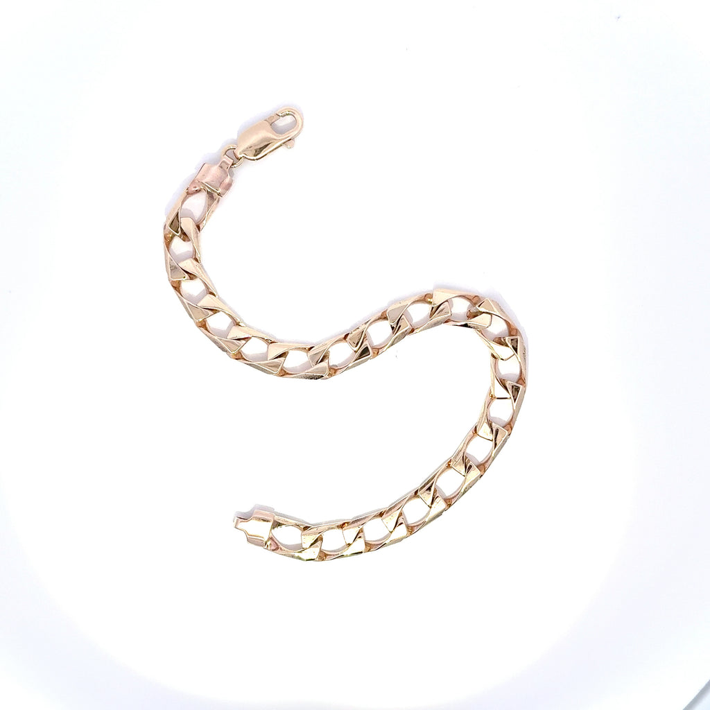 9ct Yellow Gold Square Curb Bracelet