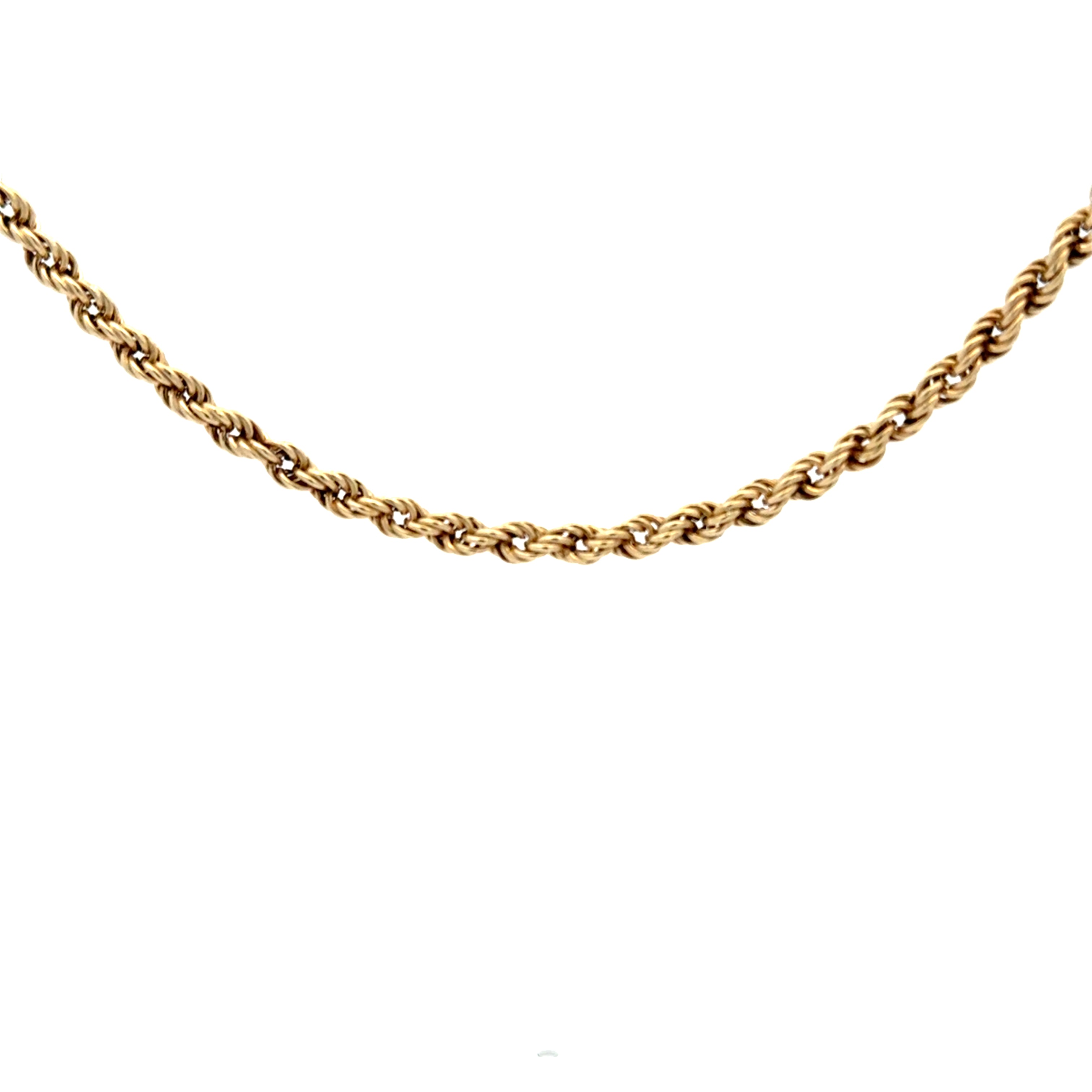 Vintage 9ct Yellow Gold Rope Chain, 16.5", (3mm)
