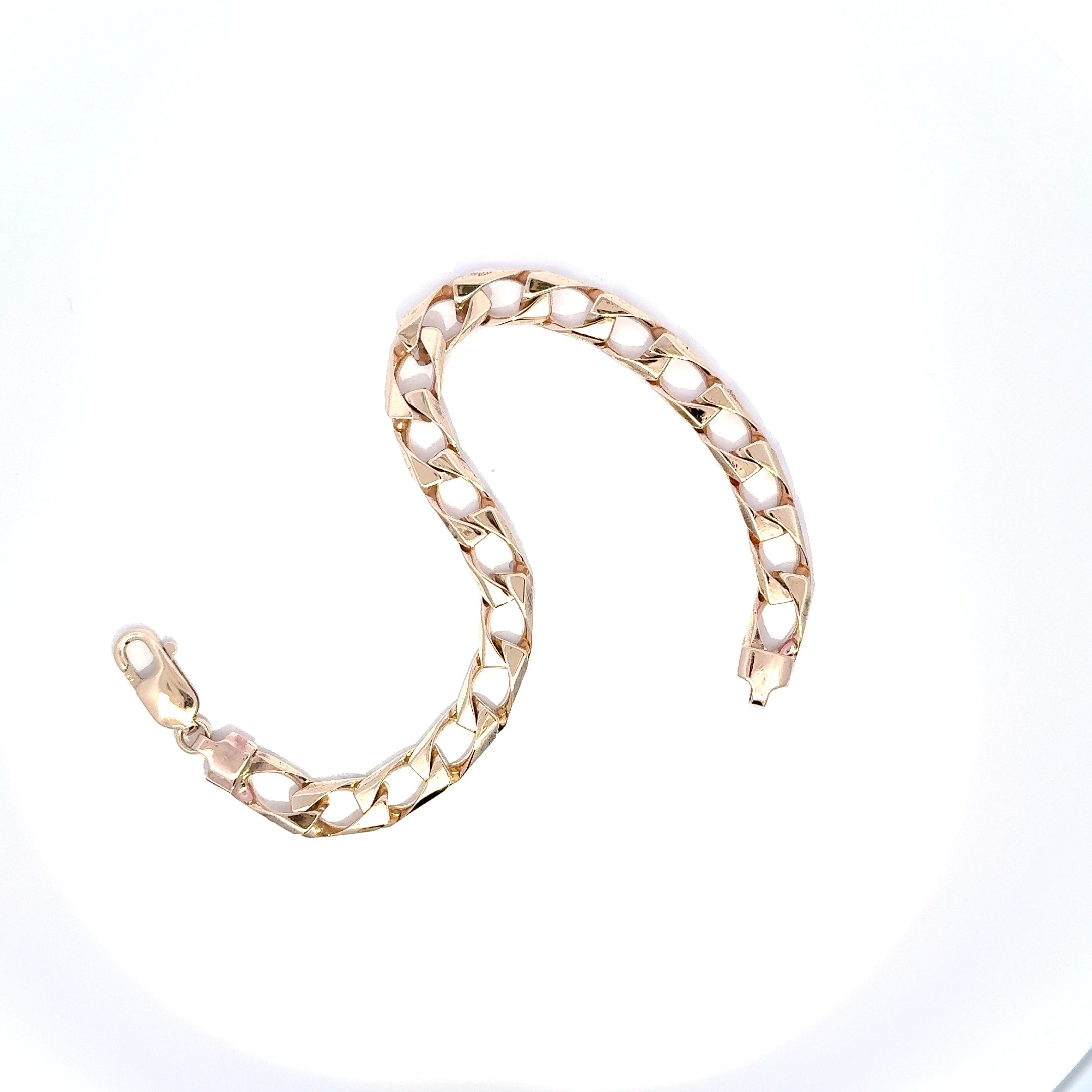 9ct Yellow Gold Square Curb Bracelet