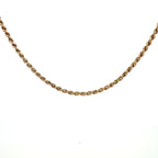Vintage 9ct Yellow Gold Rope Chain, 16.5", (3mm)