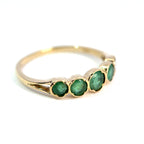 9ct Yellow Gold 5 Stone Graduated Emerald Ring, Size S, 2.0g