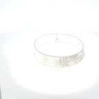 Antique Silver Hinged Bangle with Floral Motif