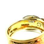 Vintage Tiffany & Co Schlumberger X Ring in 18ct Yellow Gold & Platinum