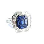 Hirsh ‘Gatsby’ 18ct White Gold Sapphire & Diamond Art-Deco Style Ring