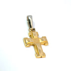 Vintage Italian 18ct Yellow & White Gold Cross, (late-20th Century)