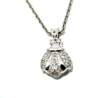 Vintage Platinum Diamond Fleur De Lys Style Necklace