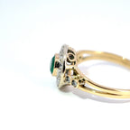 18ct Yellow Gold Emerald & Diamond Cluster Ring