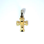 Vintage Italian 18ct Yellow & White Gold Cross, (late-20th Century)