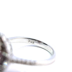 18ct White Gold Oval Ruby & Diamond Cluster Ring