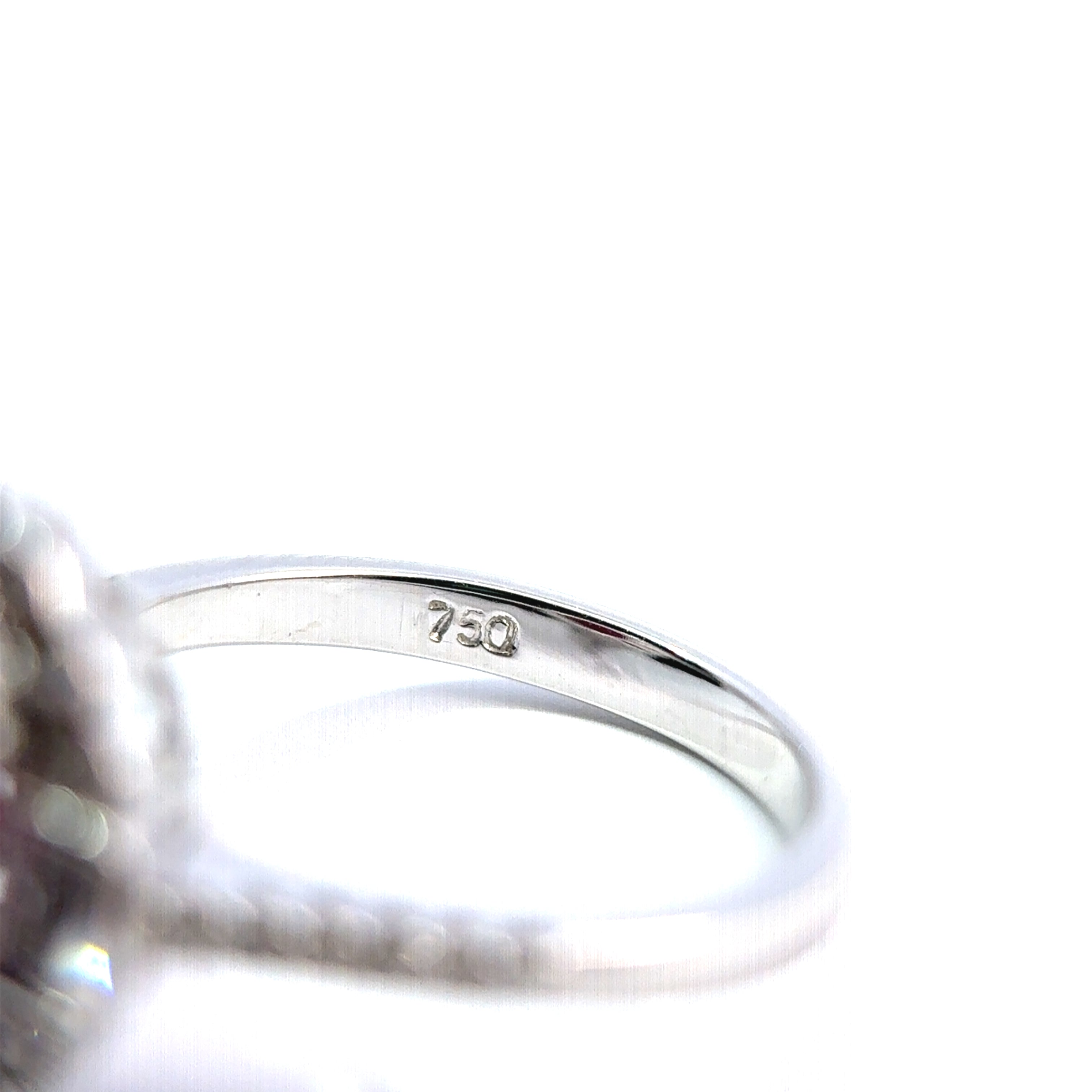 18ct White Gold Oval Ruby & Diamond Cluster Ring