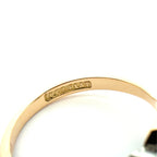 Antique Edwardian 18ct Yellow Gold & Platinum Blue Zircon & Diamond Trilogy Ring