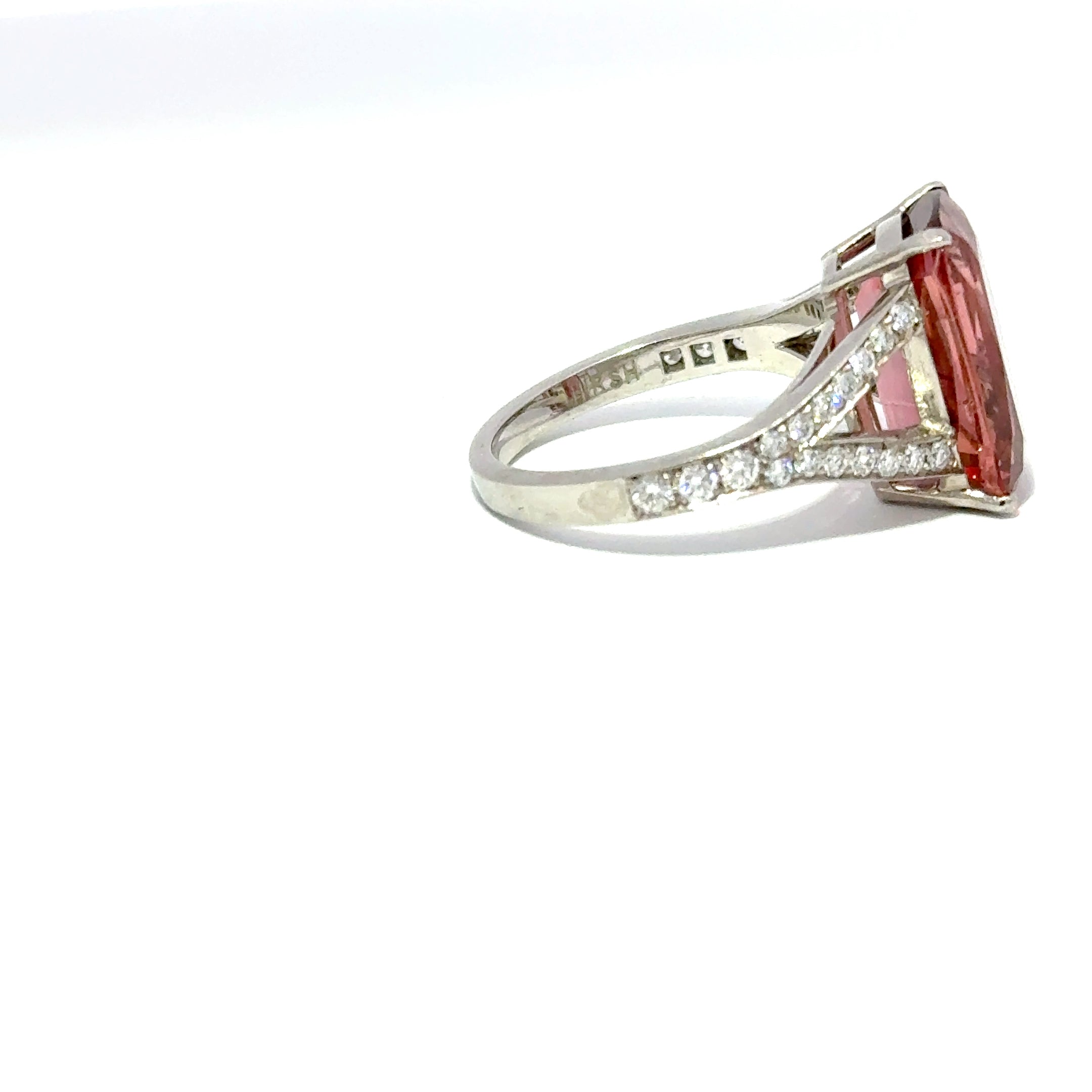 Platinum Pink Tourmaline & Diamond Ring