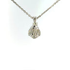 Vintage Platinum Diamond Fleur De Lys Style Necklace