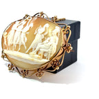 Antique 8ct Yellow Gold 'The Three Graces' Cameo Brooch (c. 1900's)