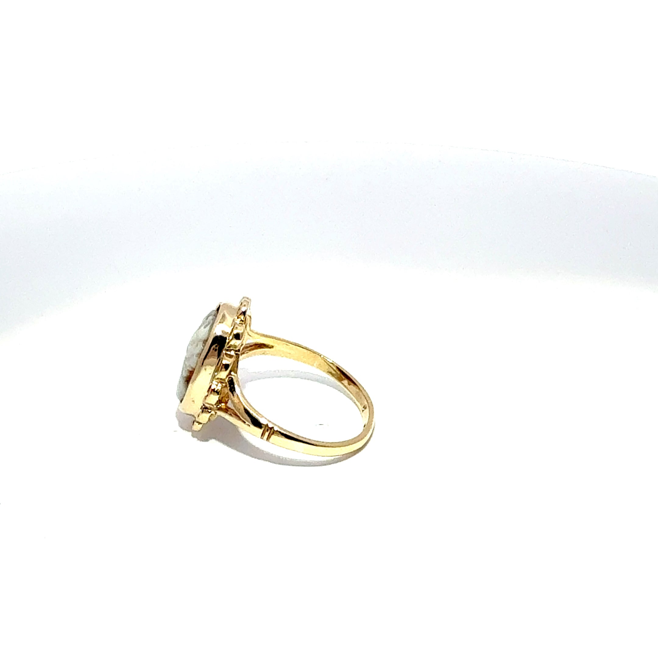 Antique 9ct Yellow Gold Cameo Ring