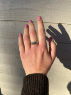 Vintage 9ct Yellow Gold Geometric Patterned Band