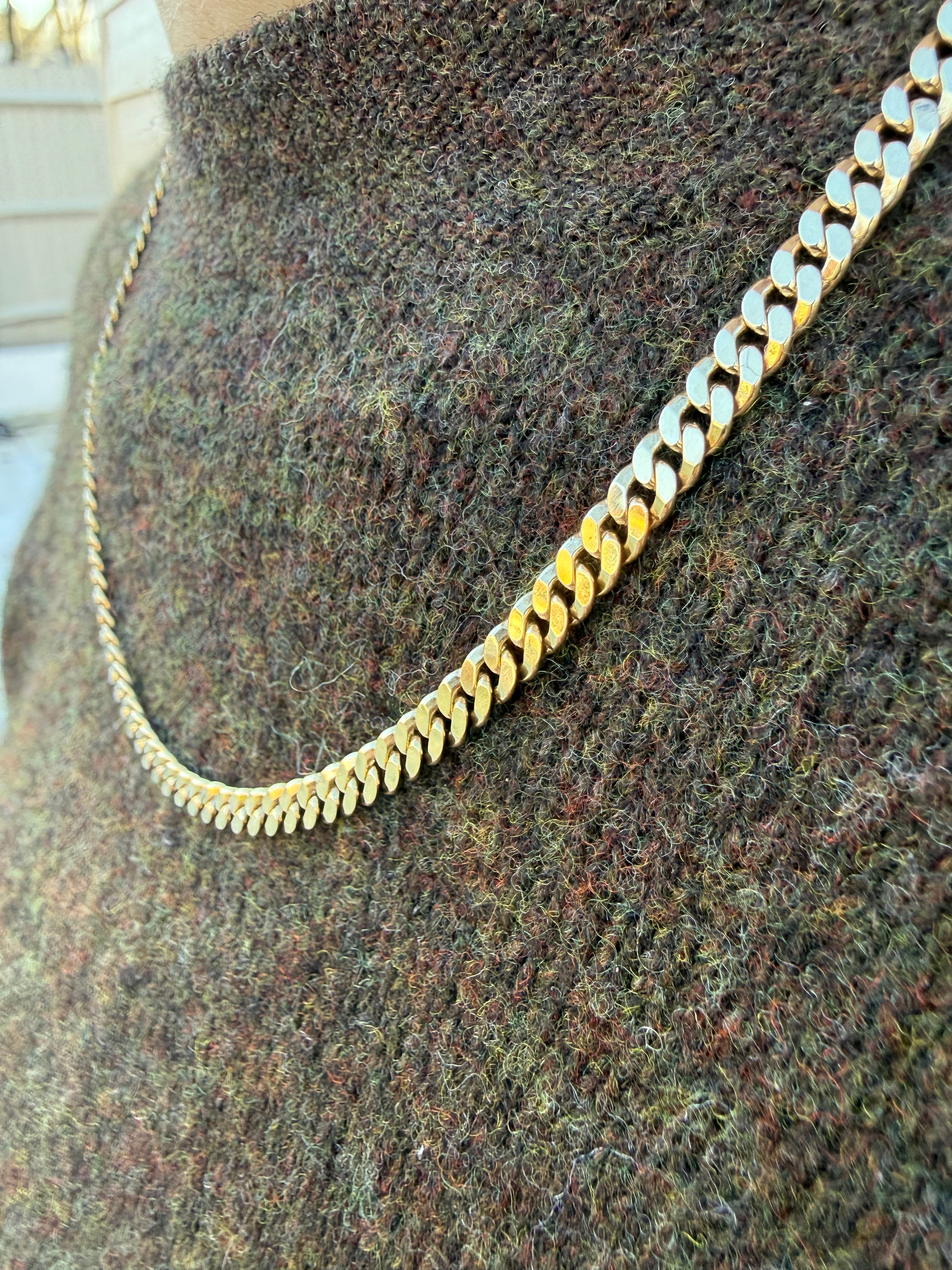 9ct Yellow Gold Filed Curb Chain, 4.5mm (18”)