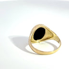 Vintage 9ct Gold Oval Black Onyx Signet Ring