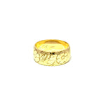 Alianza de boda vintage de oro amarillo de 9 quilates con diseño floral, 7 mm