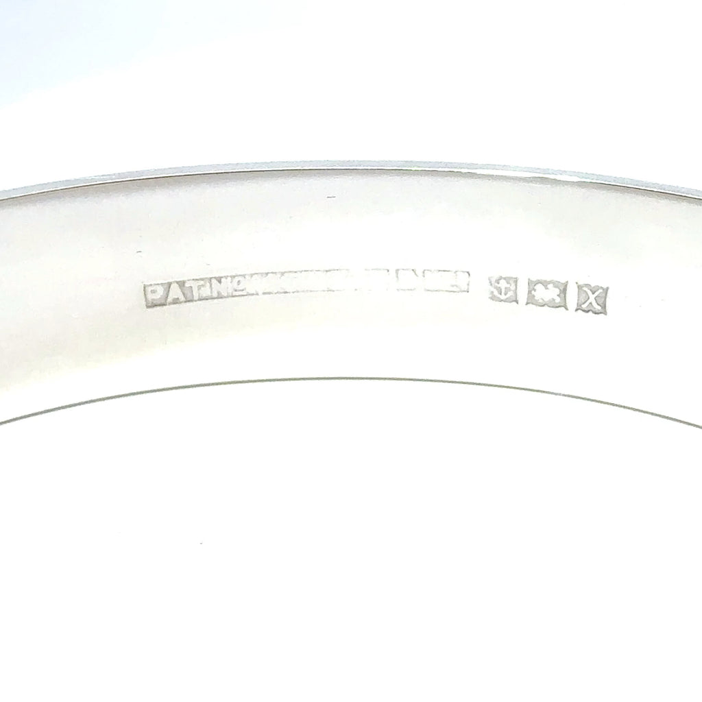 Antique Silver Hinged Bangle with Floral Motif