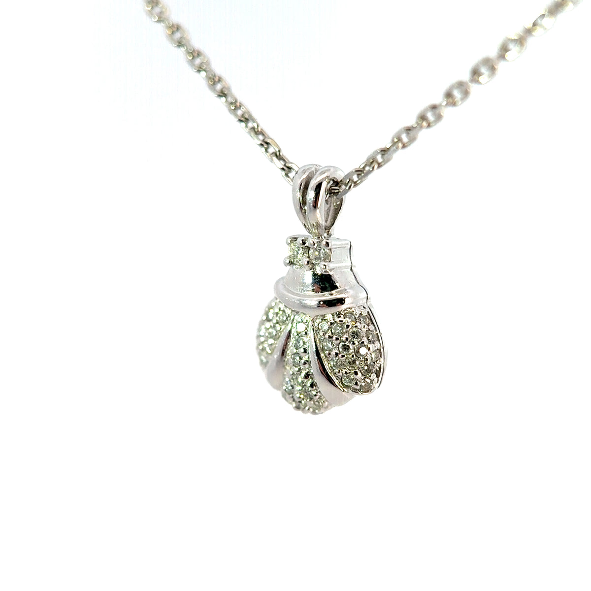 Vintage Platinum Diamond Fleur De Lys Style Necklace
