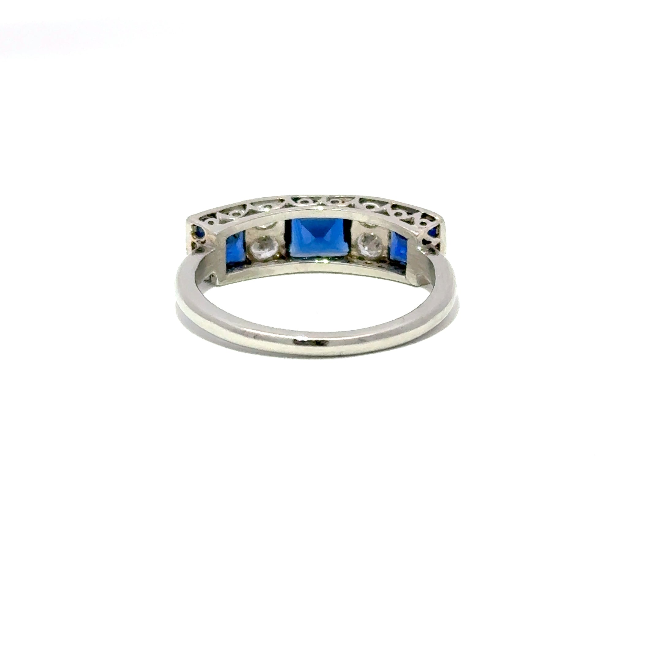 Antique Platinum Sapphire & Diamond Ring (c. 1930)