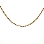 Vintage 9ct Yellow Gold Rope Chain, 16.5", (3mm)