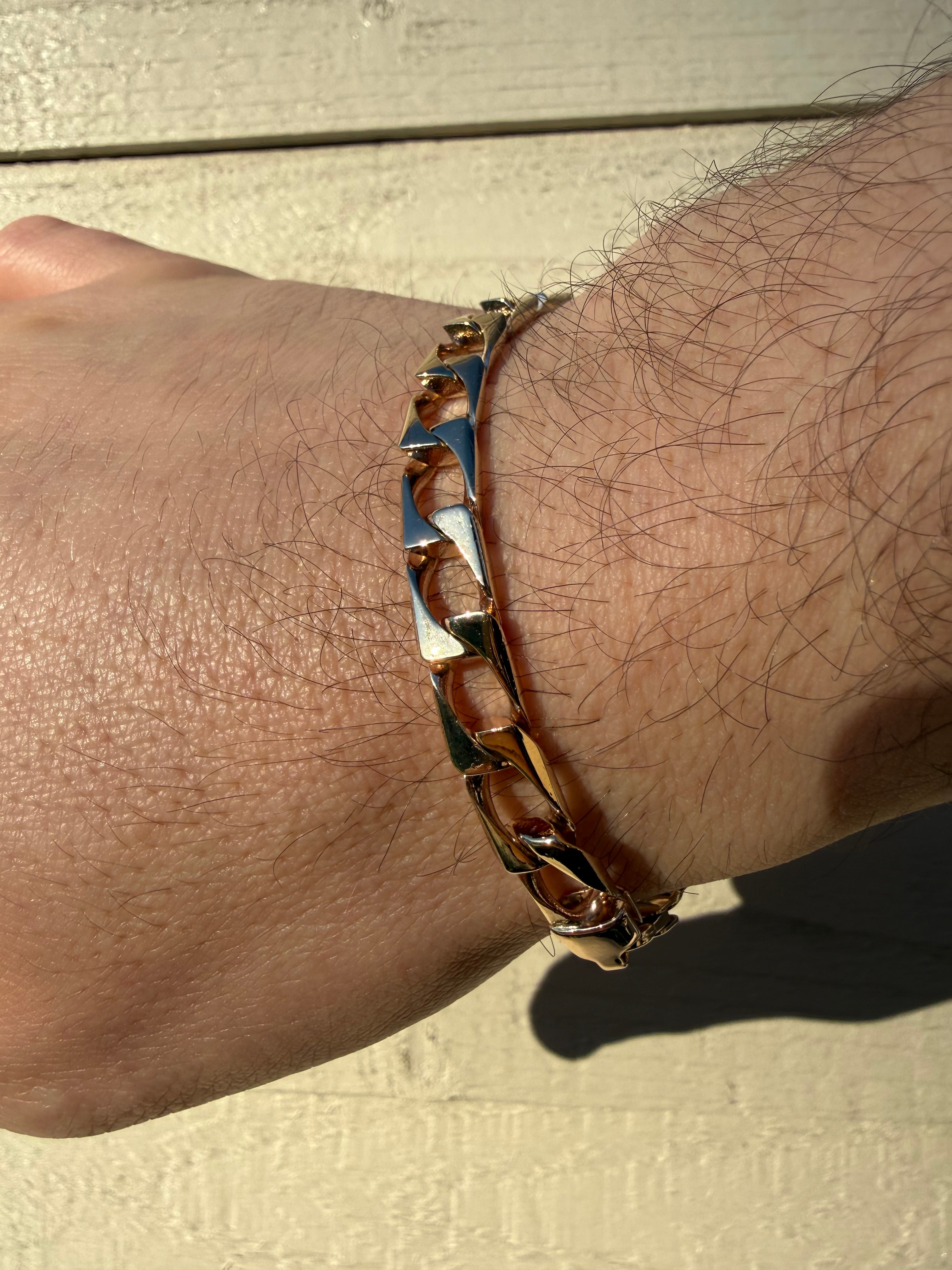 9ct Yellow Gold Square Curb Bracelet