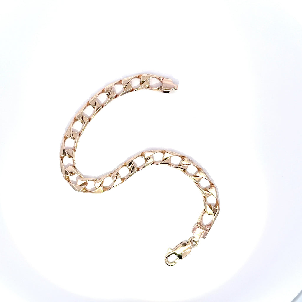 9ct Yellow Gold Square Curb Bracelet