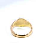 Vintage 18ct Yellow Gold Engraved Round Signet Ring