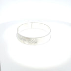 Antique Silver Hinged Bangle with Floral Motif